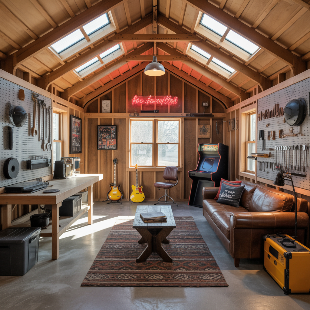 man cave pole barn loft ideas