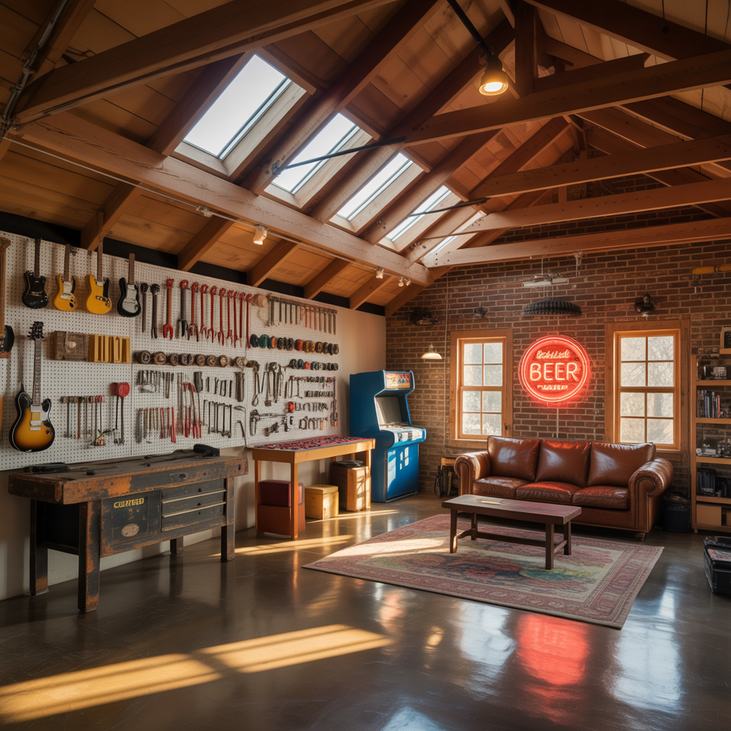 man cave pole barn loft ideas