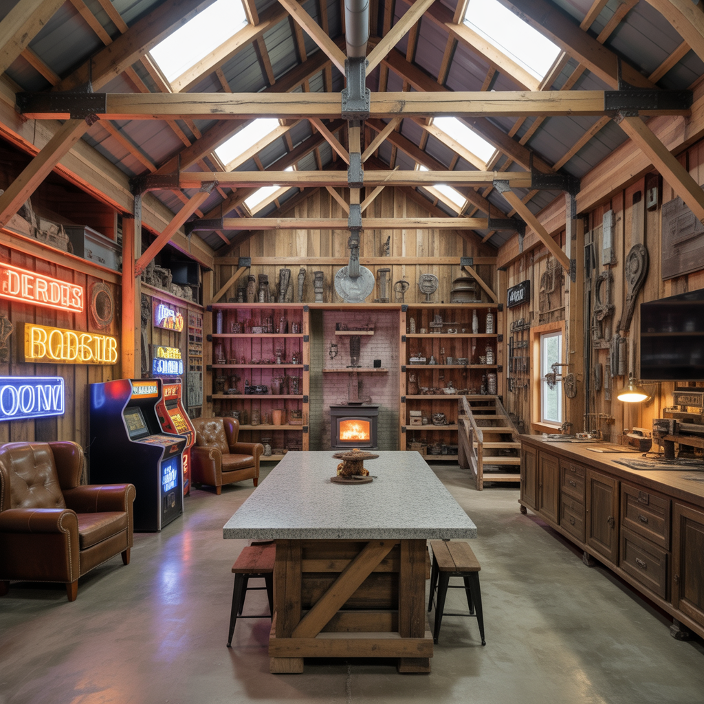 man cave pole barn loft ideas