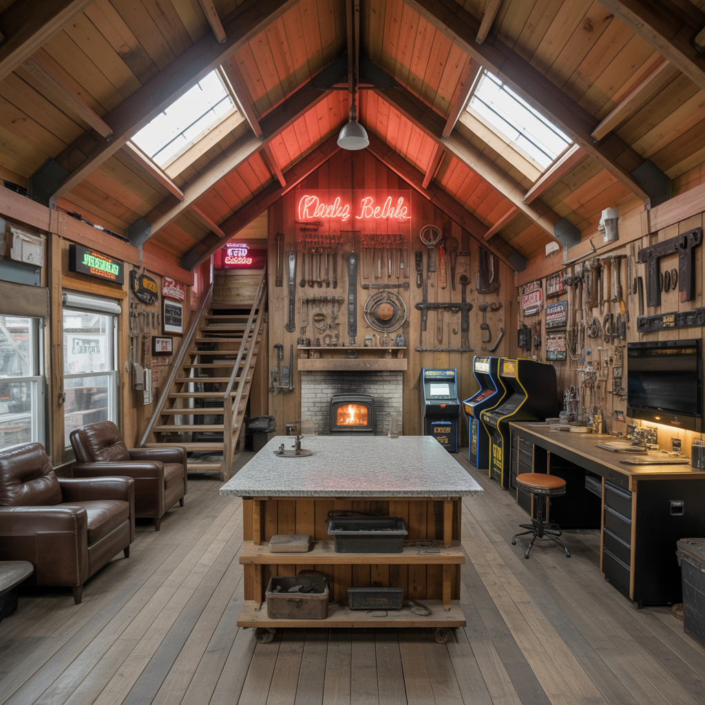 man cave pole barn loft ideas