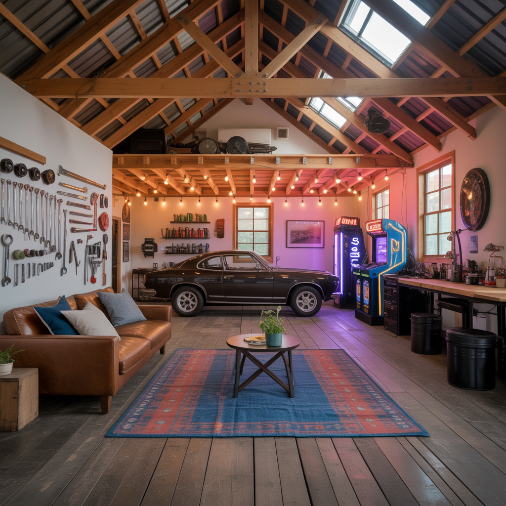 man cave pole barn loft ideas