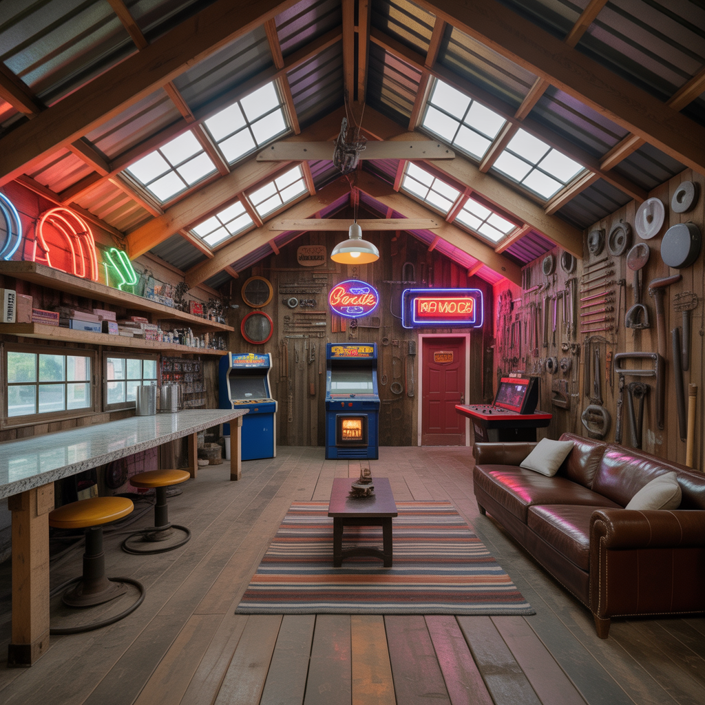 man cave pole barn loft ideas
