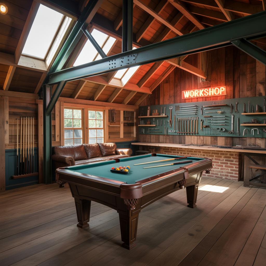 man cave pole barn loft ideas