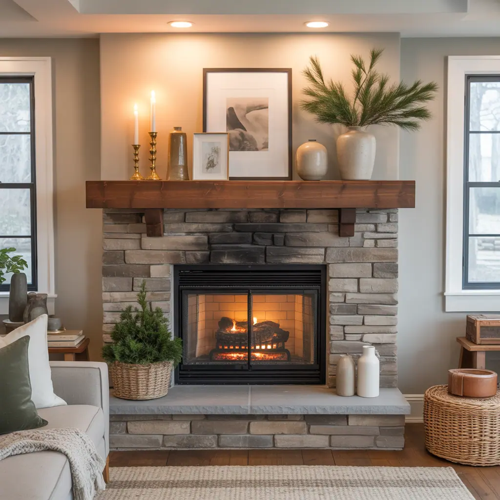mantel shelf ideas fireplace