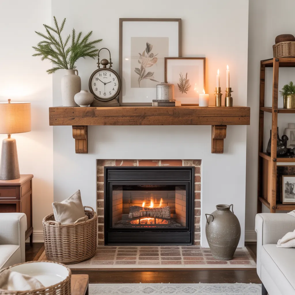 mantel shelf ideas fireplace