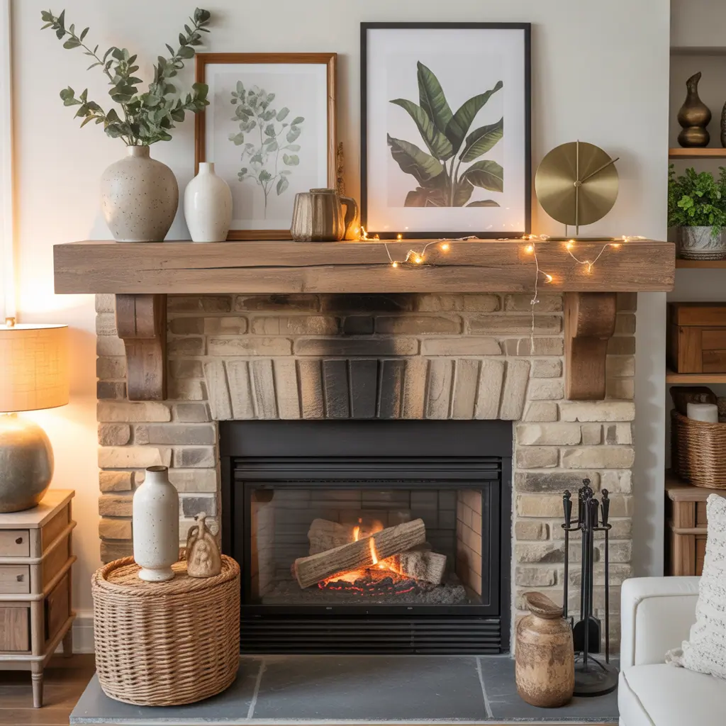 mantel shelf ideas fireplace