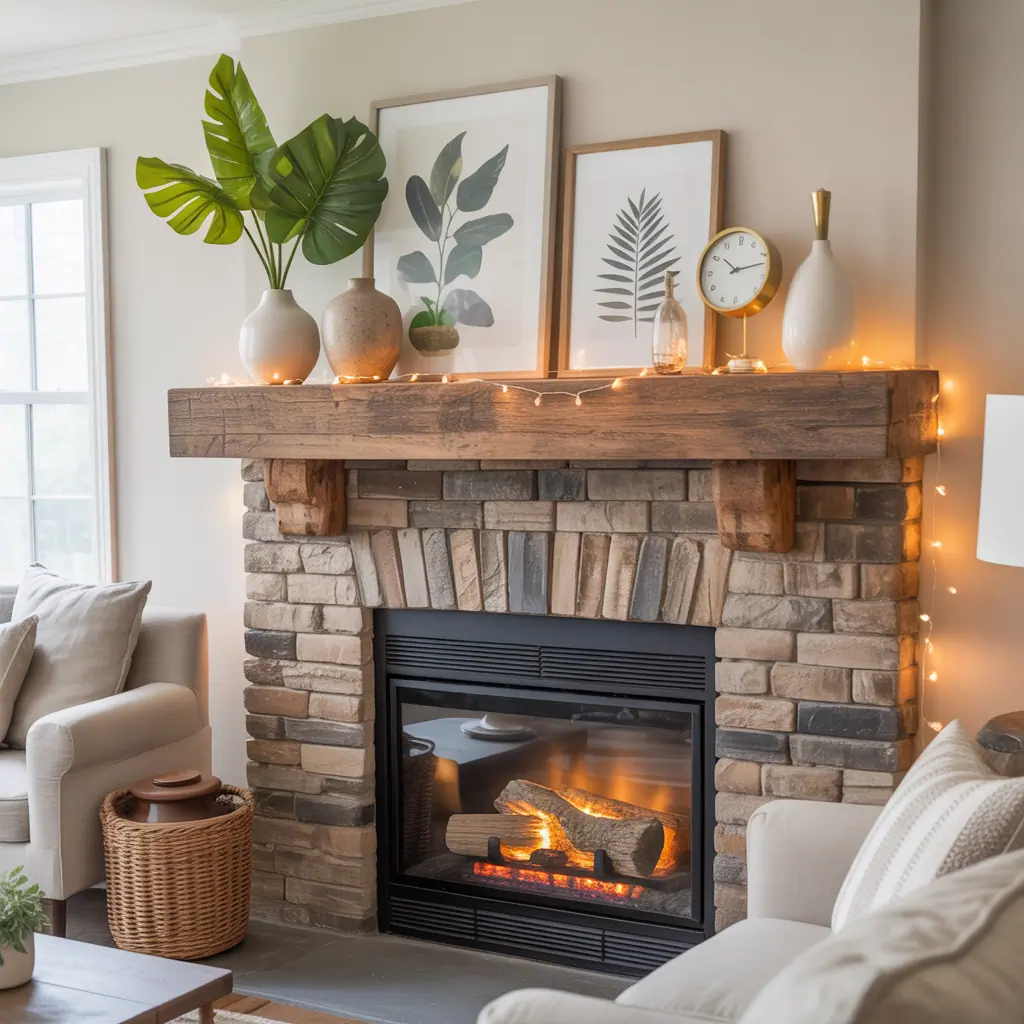 mantel shelf ideas fireplace