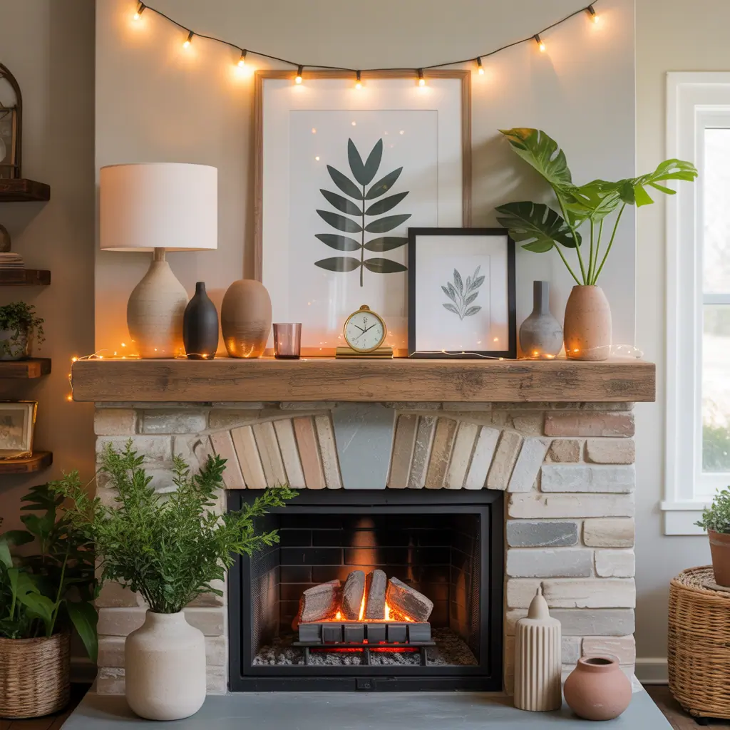mantel shelf ideas fireplace