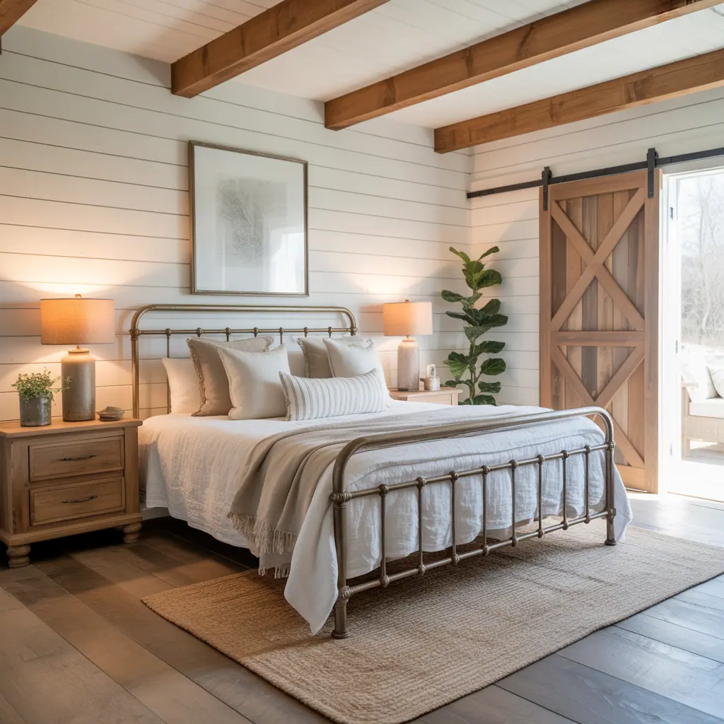 master bedroom farmhouse style