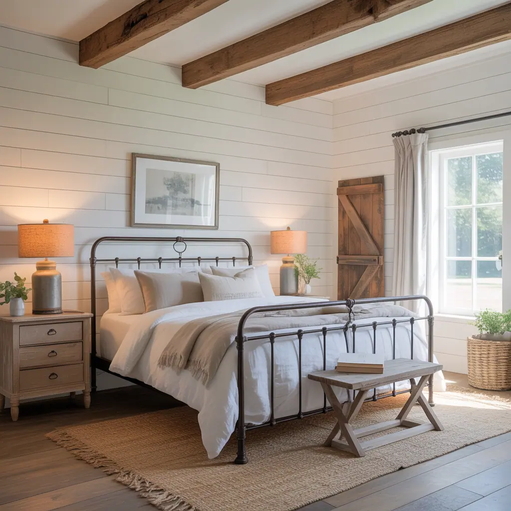 master bedroom farmhouse style