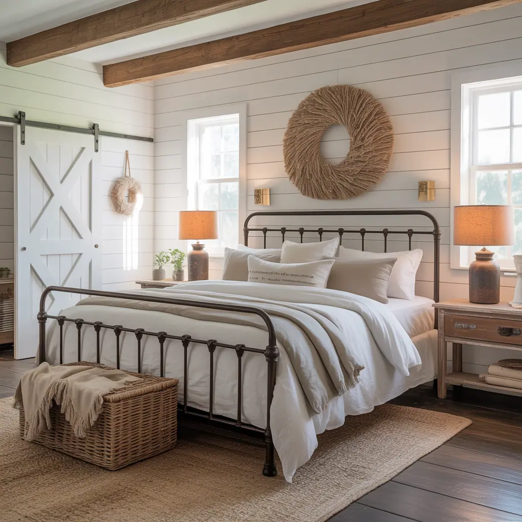 master bedroom farmhouse style