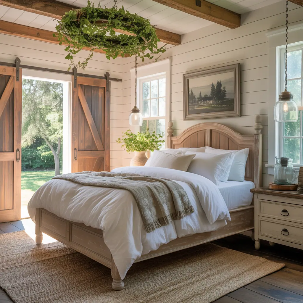 master bedroom farmhouse style