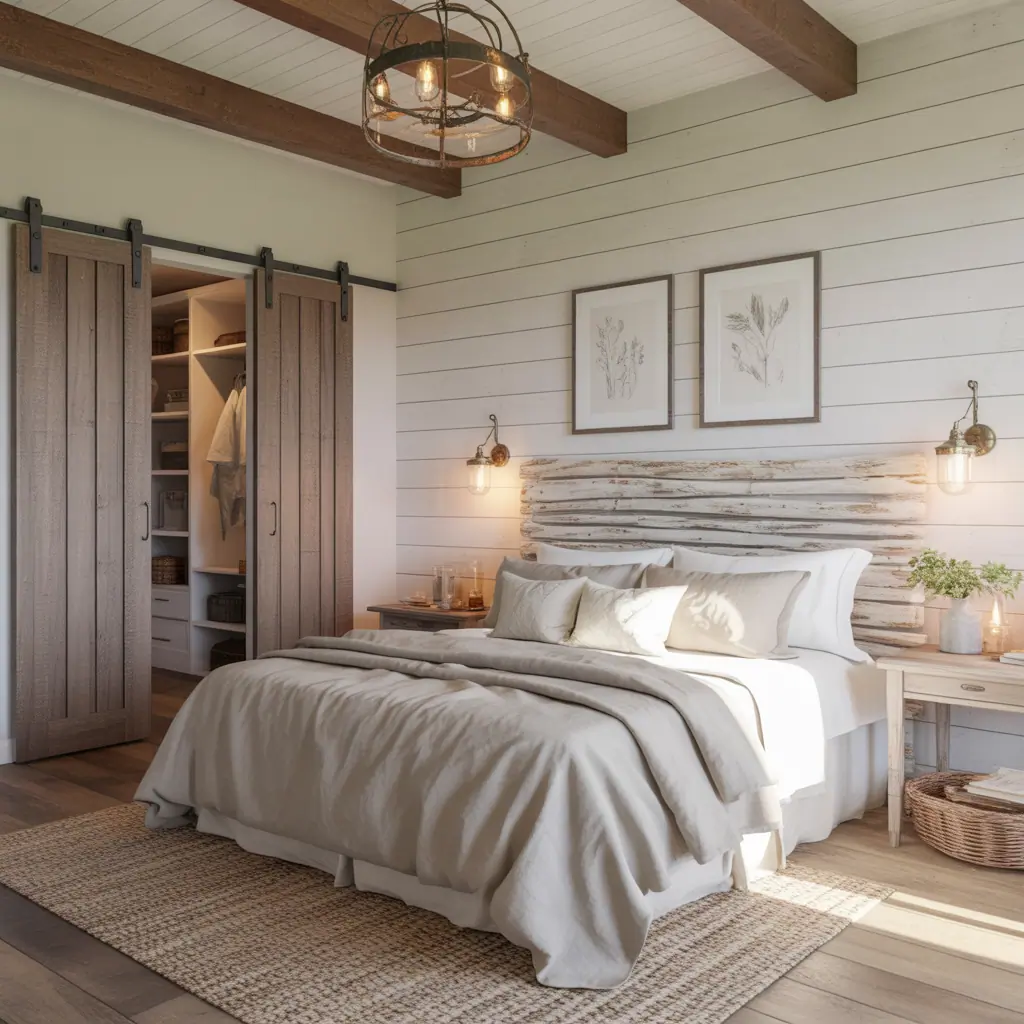 master bedroom farmhouse style
