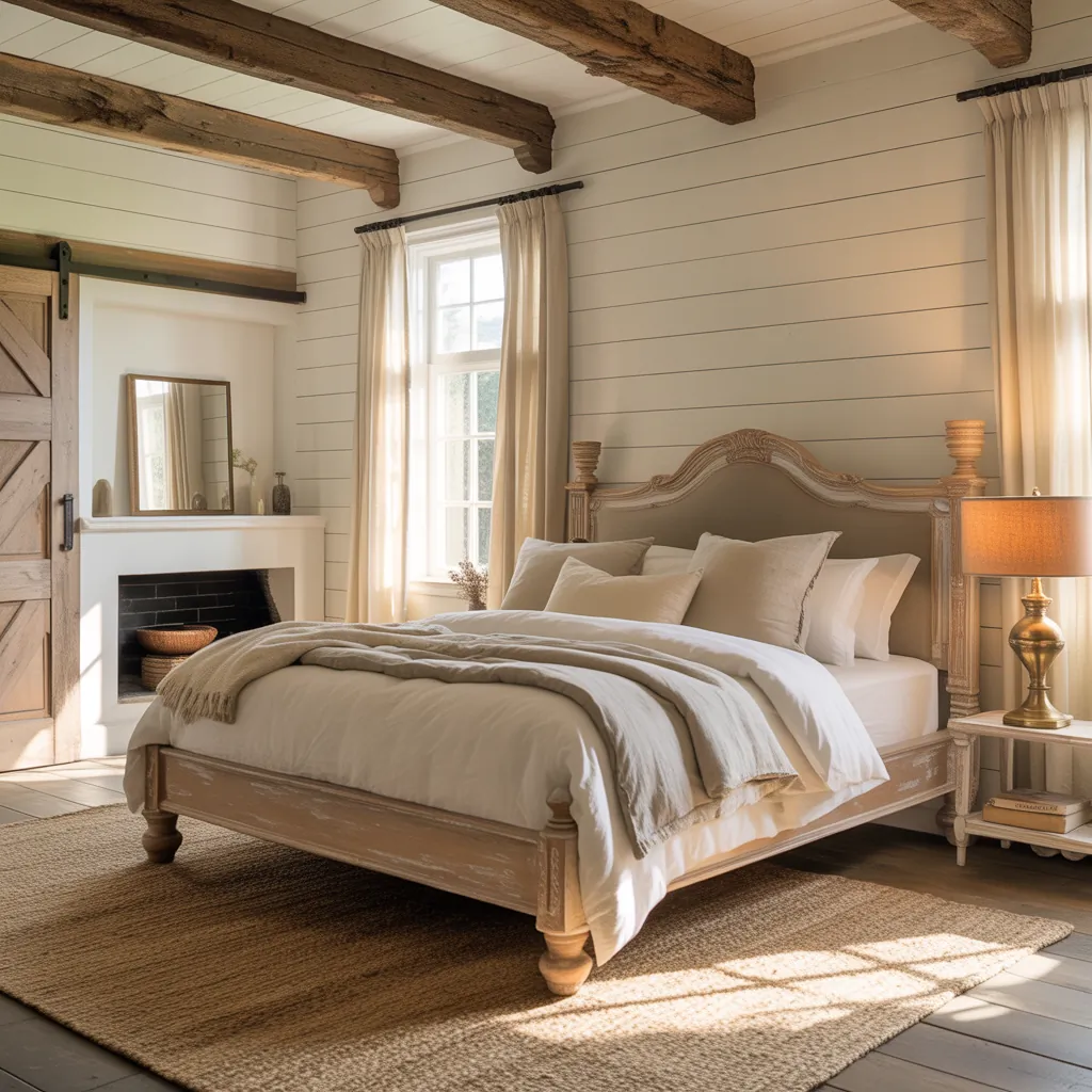 master bedroom farmhouse style