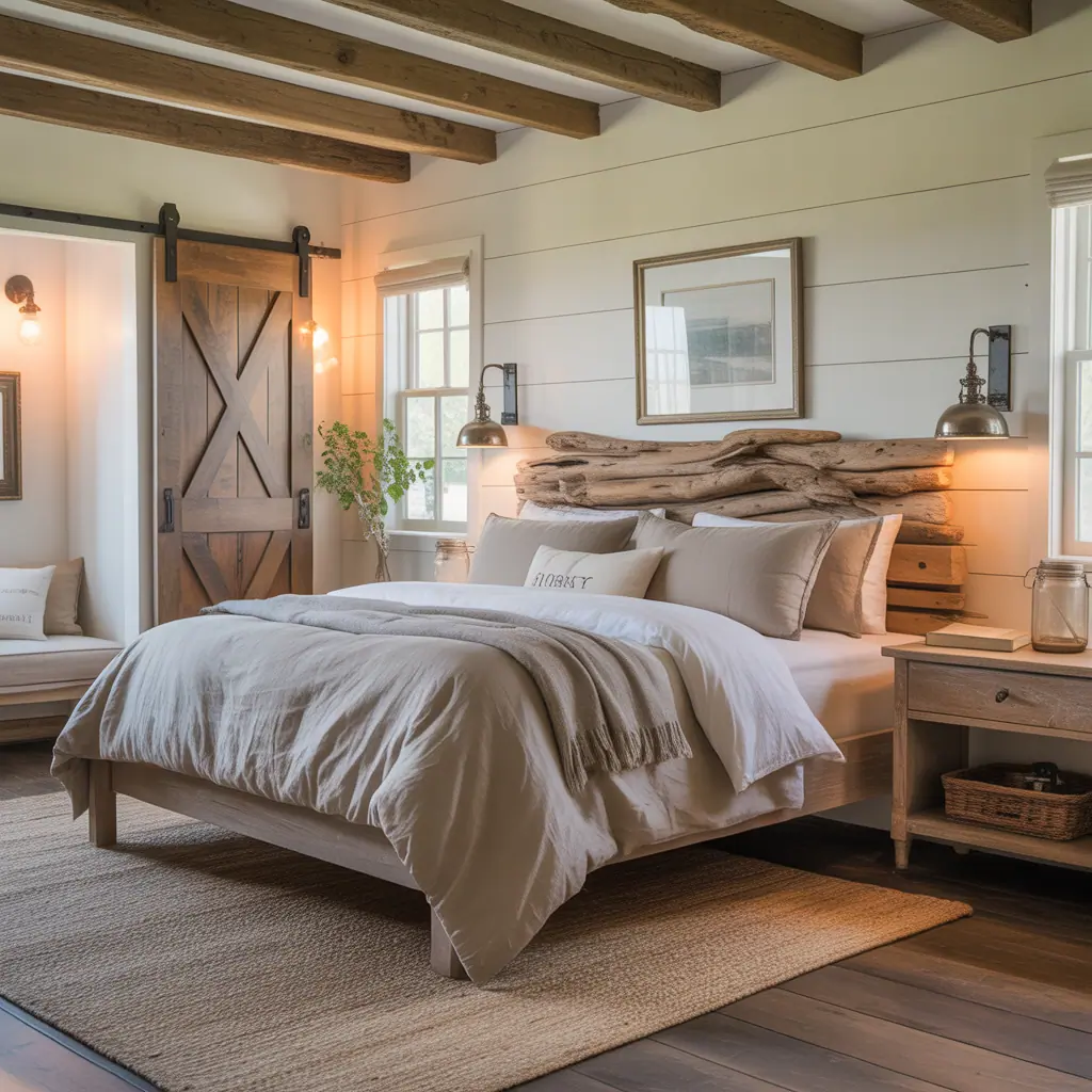 master bedroom farmhouse style