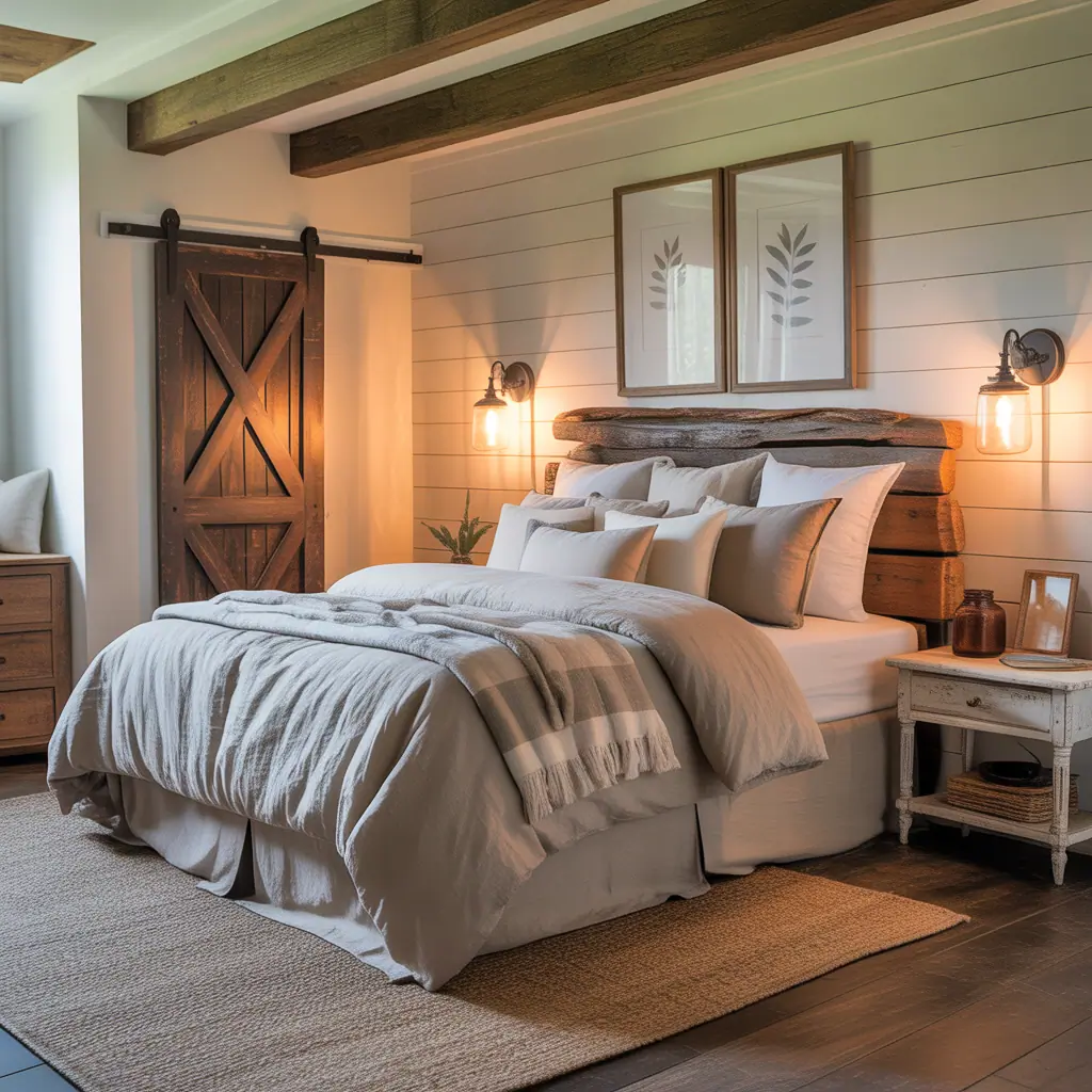 master bedroom farmhouse style