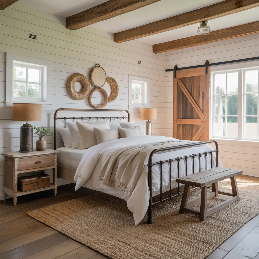 master bedroom farmhouse style