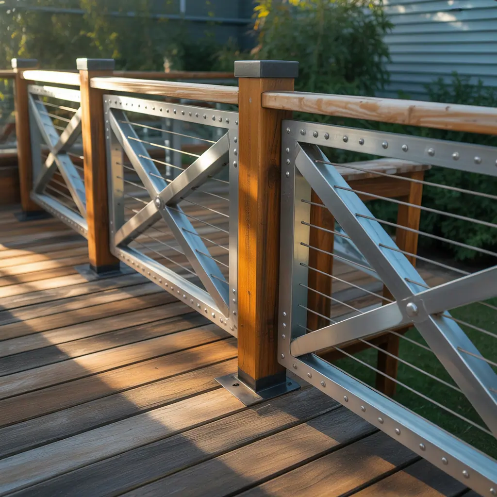 metal deck railing themes