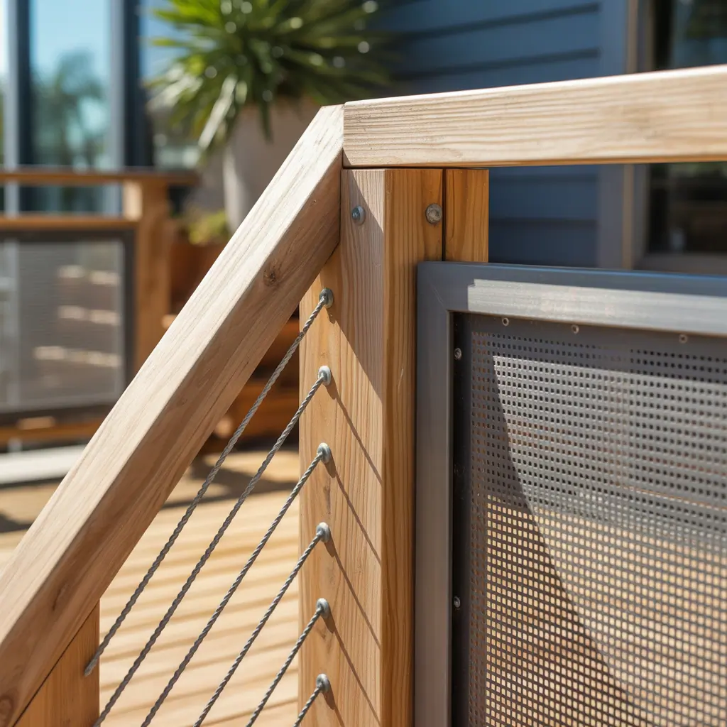 metal deck railing themes