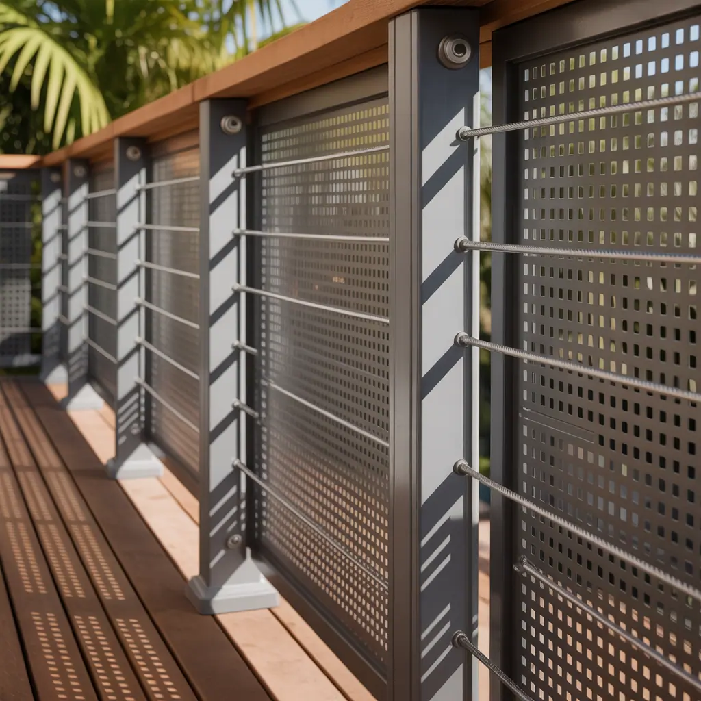 metal deck railing themes