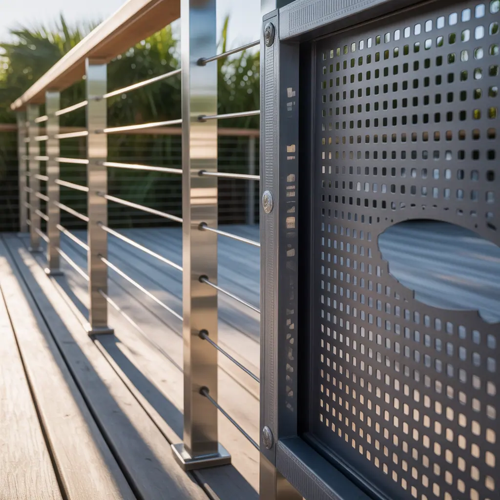 metal deck railing themes