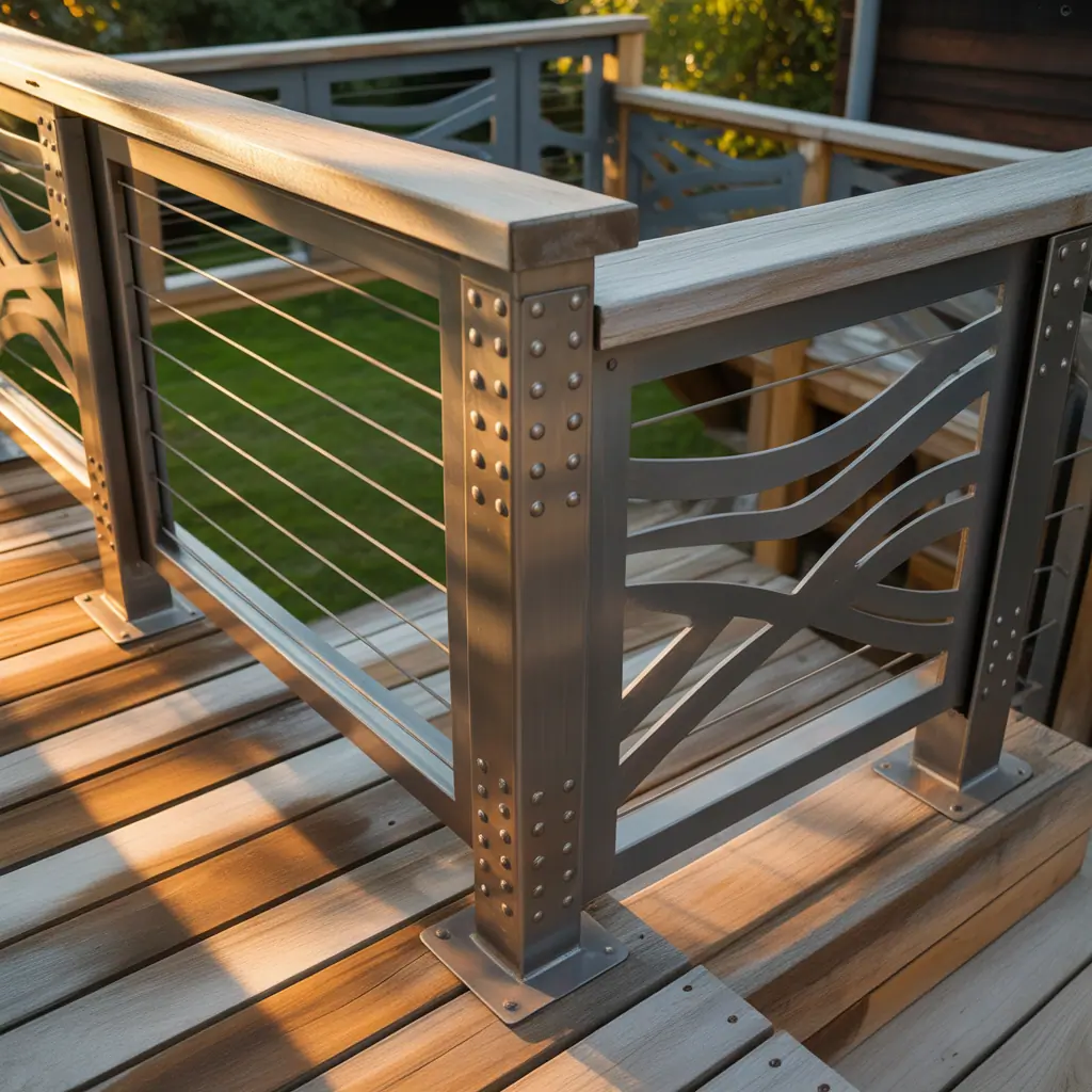 metal deck railing themes