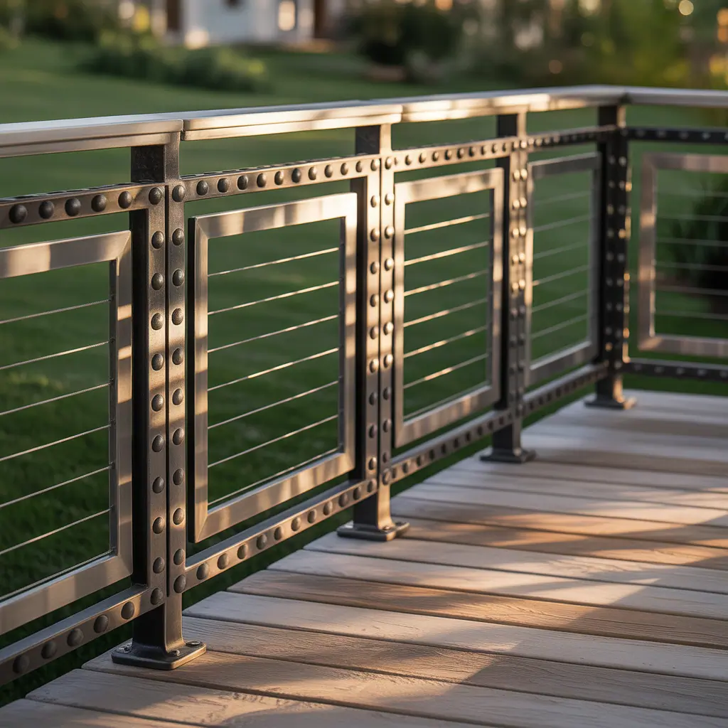 metal deck railing themes