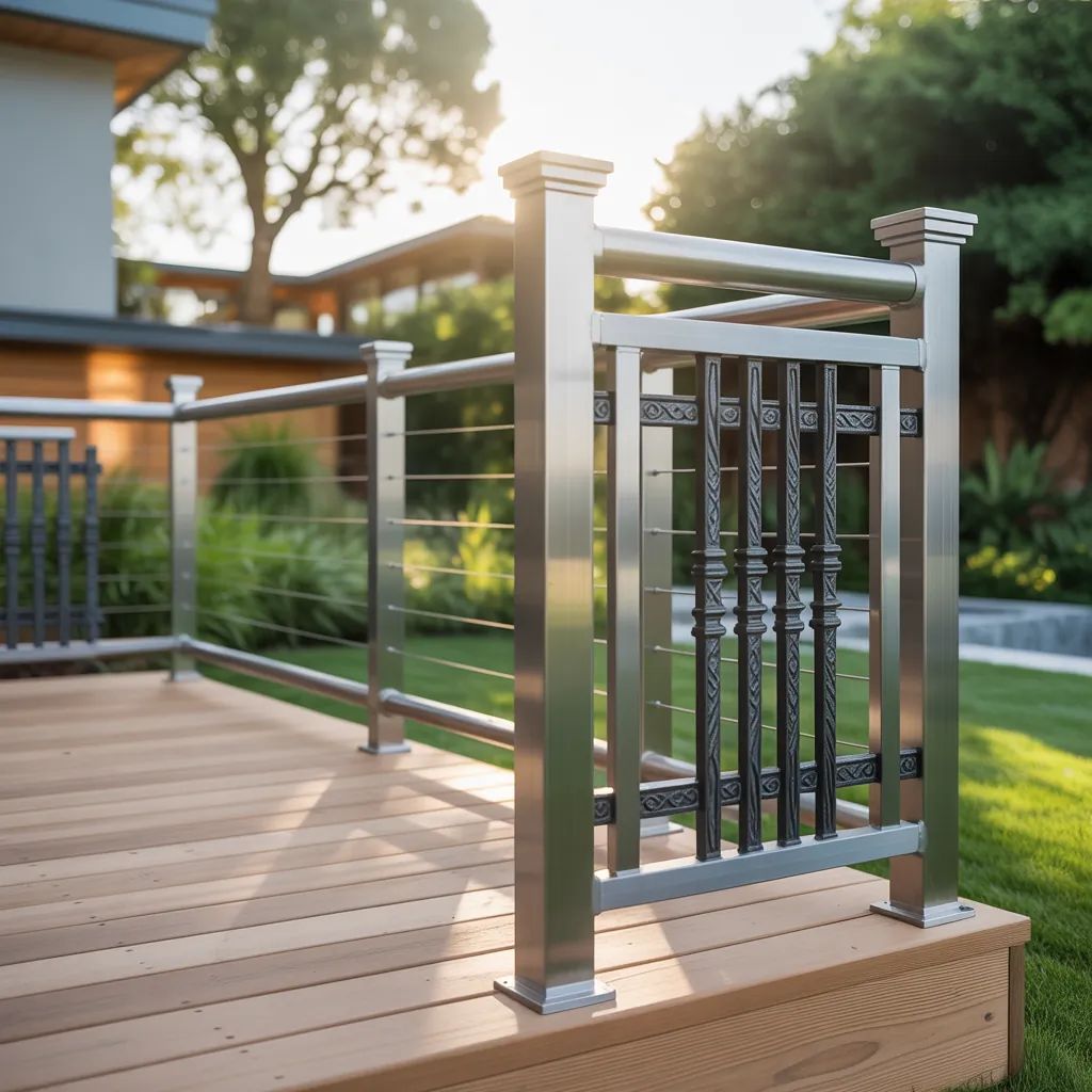 metal deck railing themes