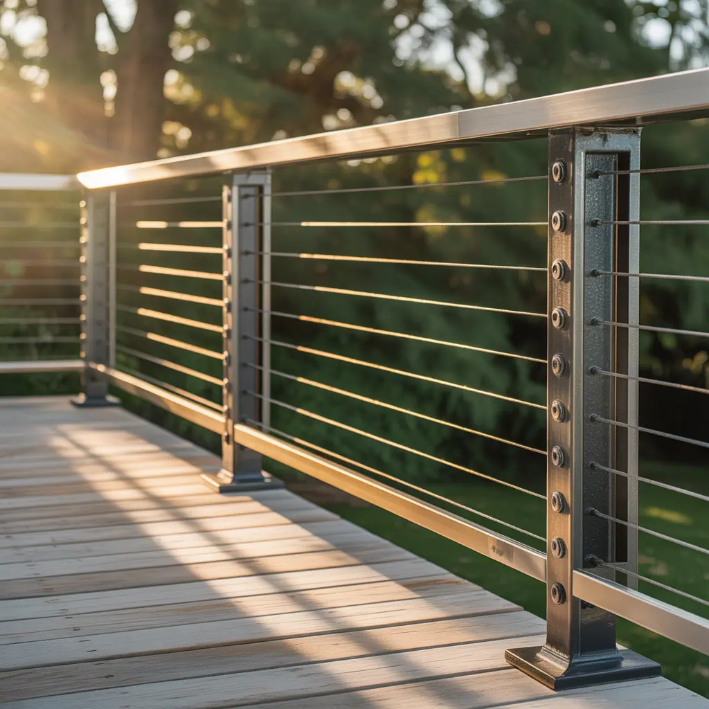 metal deck railing themes