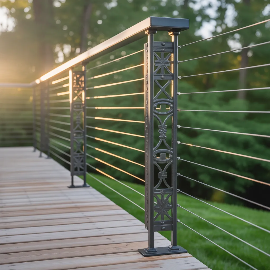 metal deck railing themes