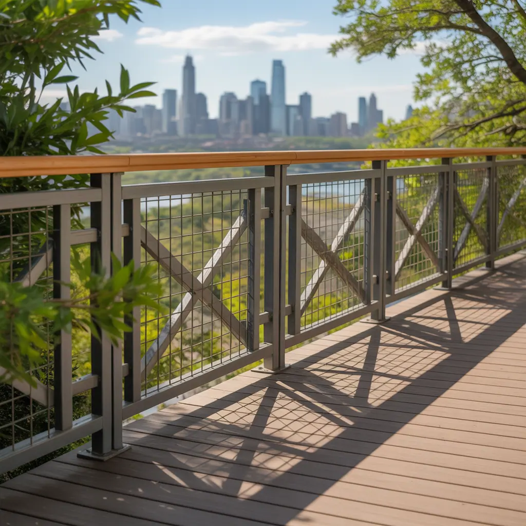 metal deck railing themes