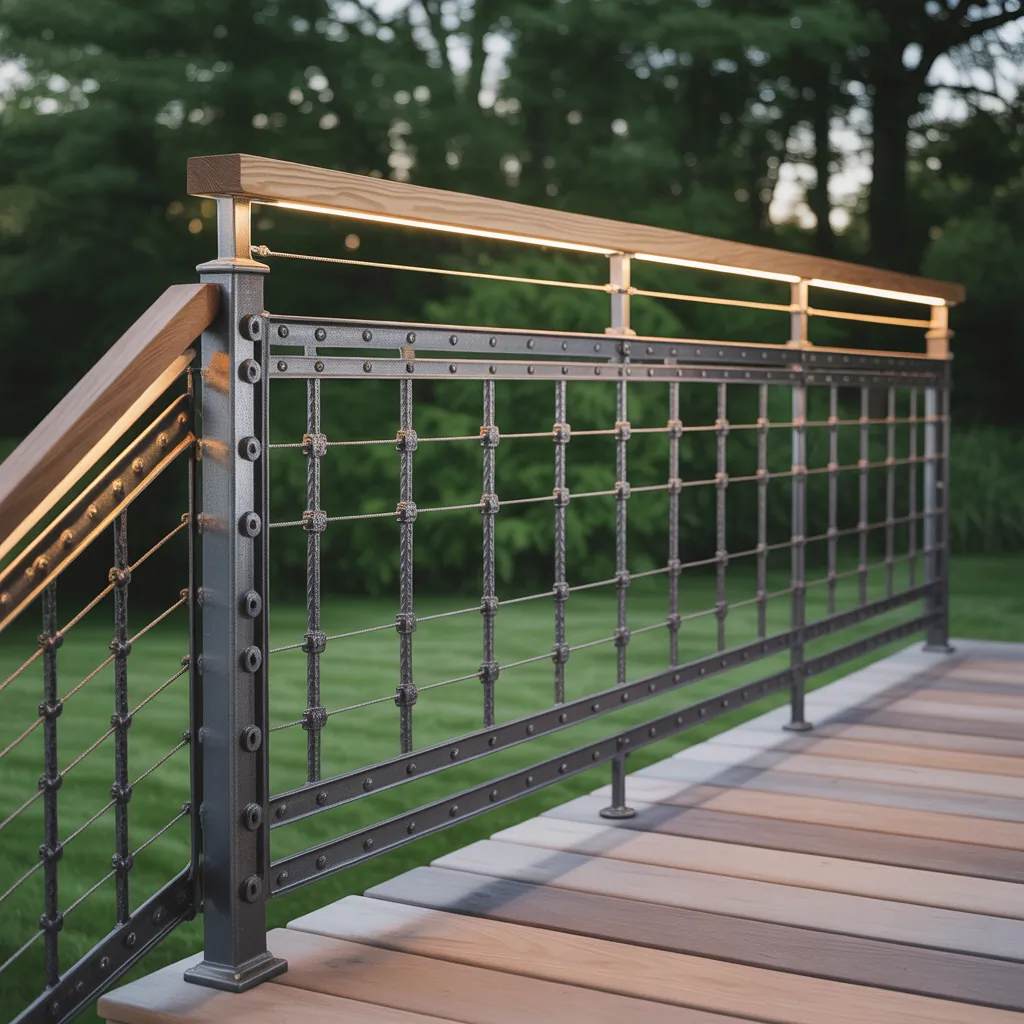 metal deck railing themes