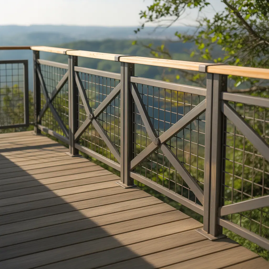 metal deck railing themes