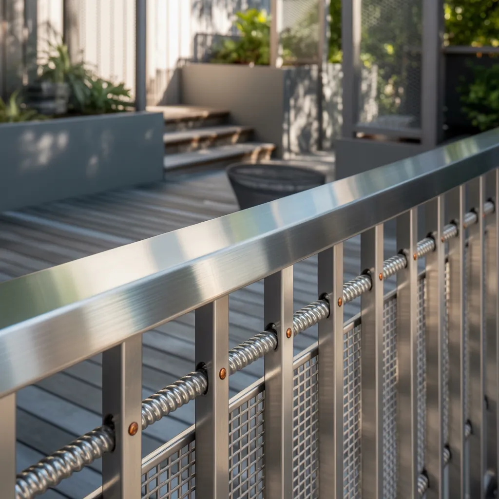 metal deck railing themes