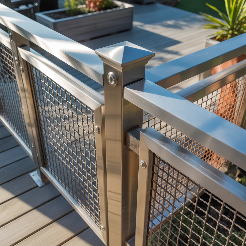 metal deck railing themes