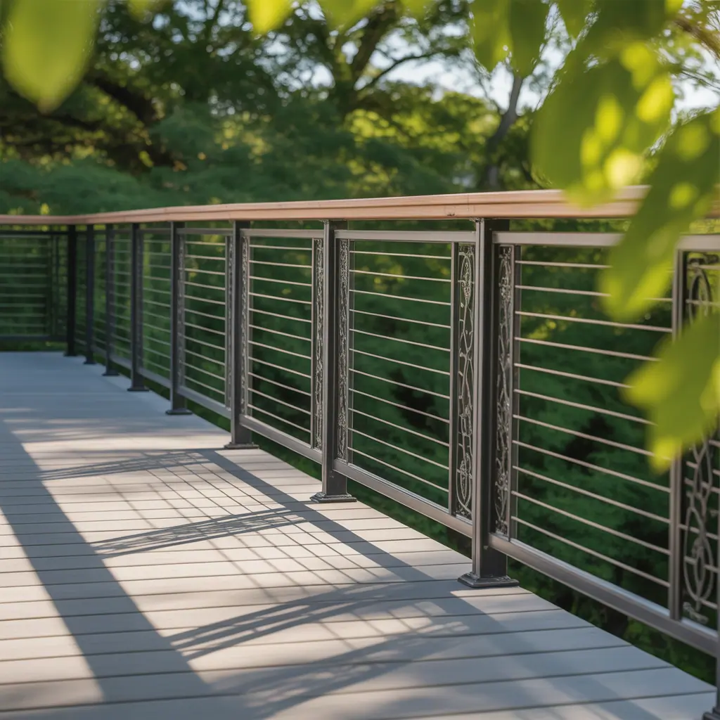 metal deck railing themes