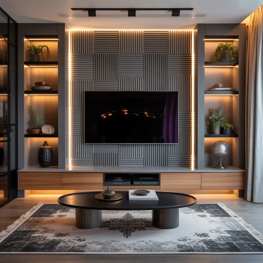 modern accent wall living room tv ideas