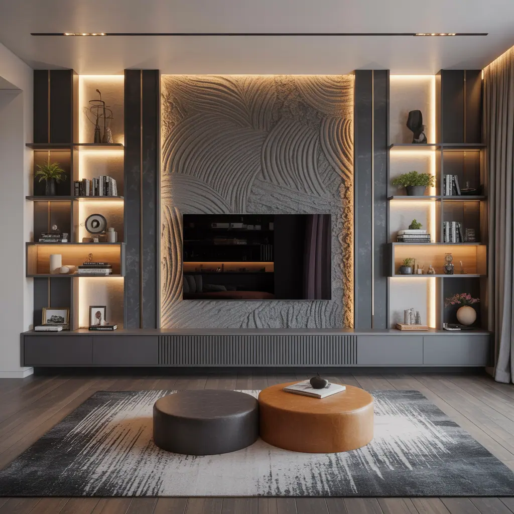 modern accent wall living room tv ideas