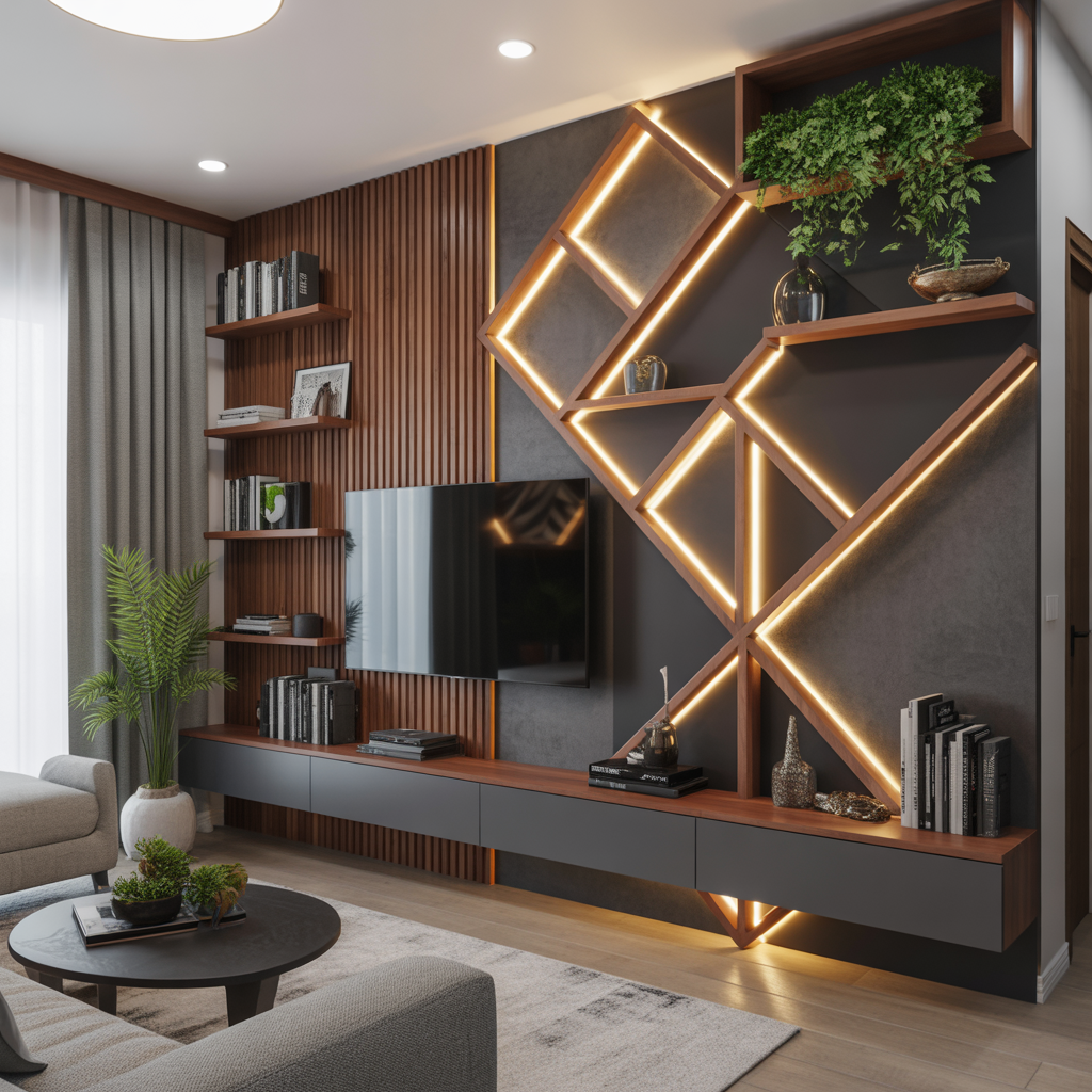 modern accent wall living room tv ideas