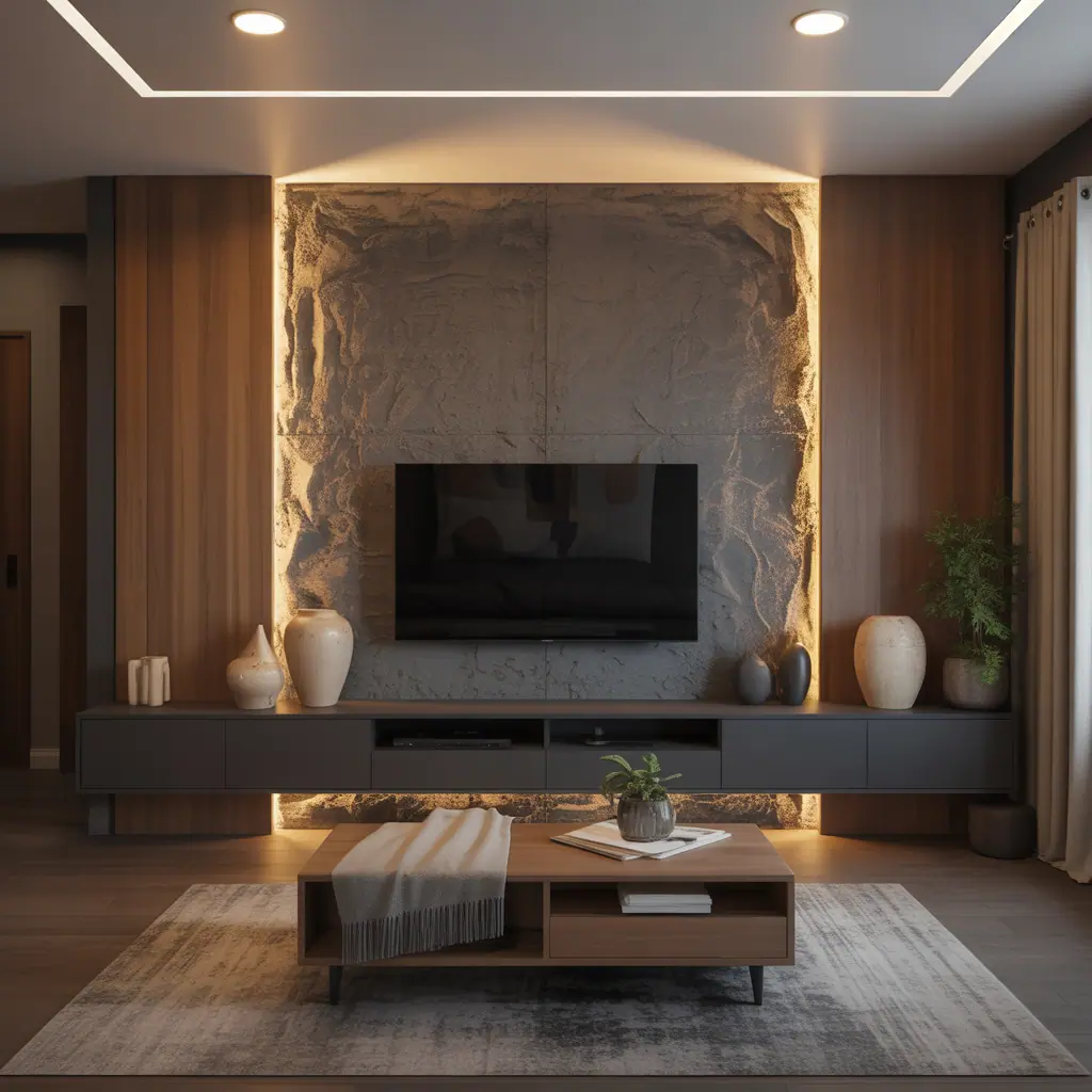 modern accent wall living room tv ideas