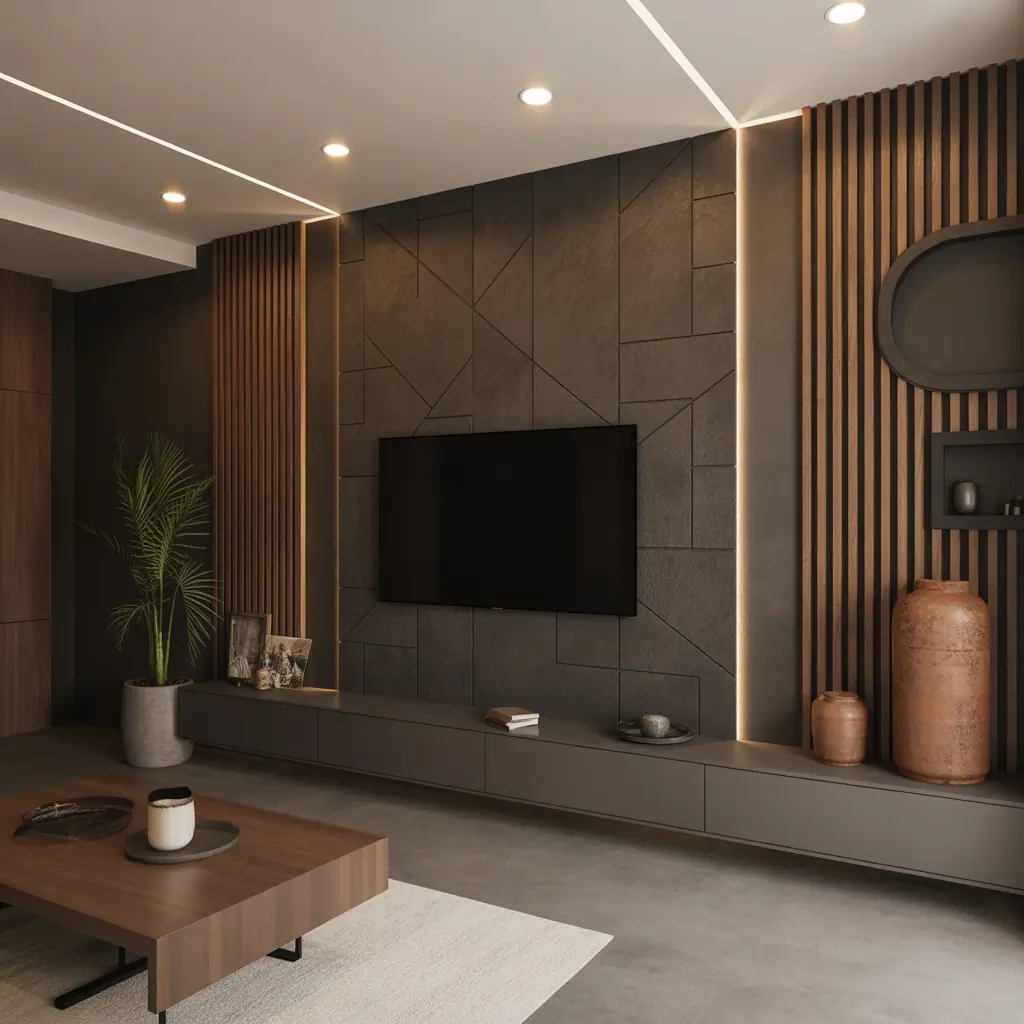 modern accent wall living room tv ideas