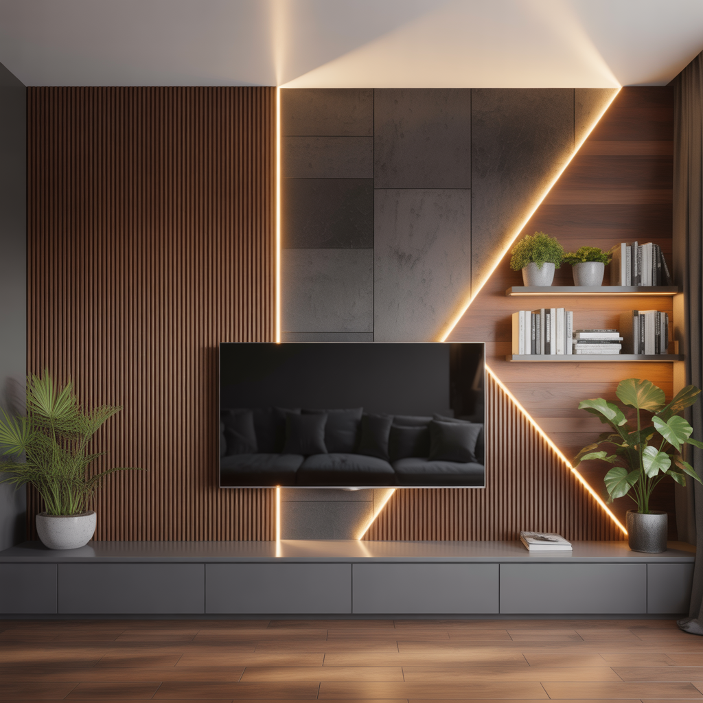 modern accent wall living room tv ideas