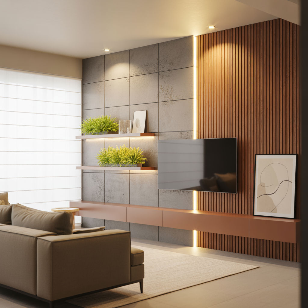modern accent wall living room tv ideas