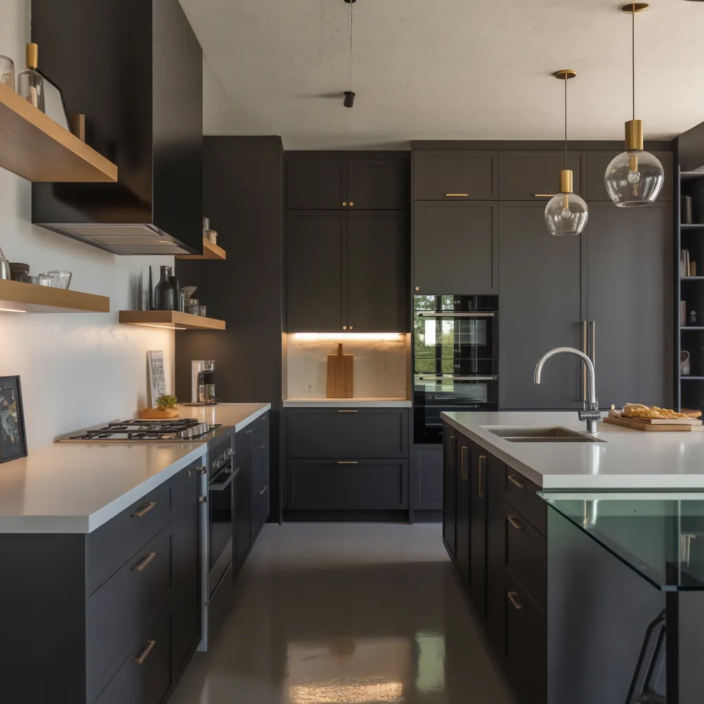 modern black kitchen