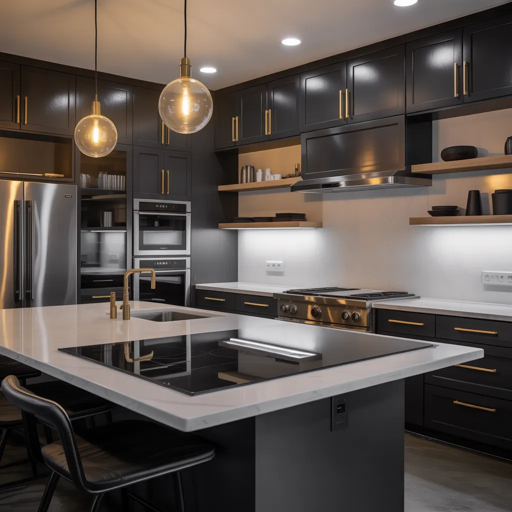 modern black kitchen