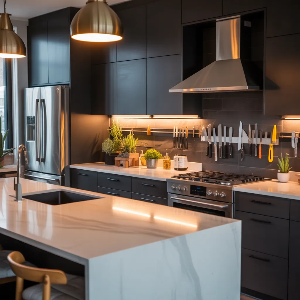 modern black kitchen