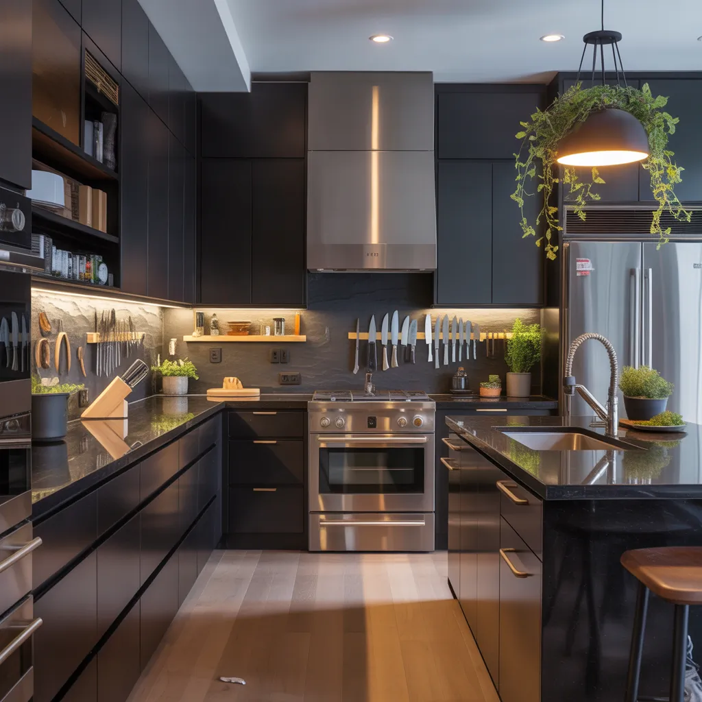 modern black kitchen