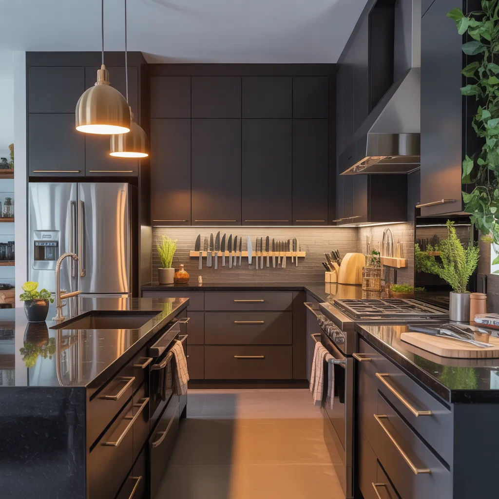 modern black kitchen