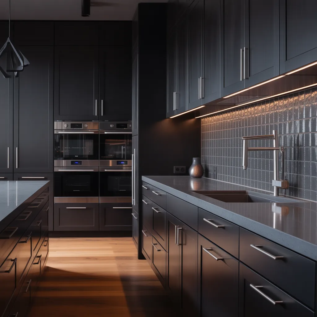 modern black kitchen