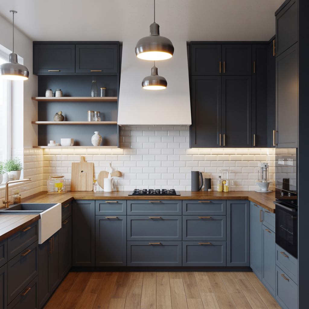 modern navy kitchen cabinet ideas